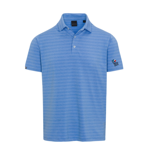Dunning Short Sleeve Striped Blue Polo