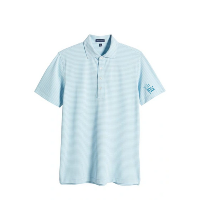 Peter Millar Blue Stripe Mood Performance Mesh Polo