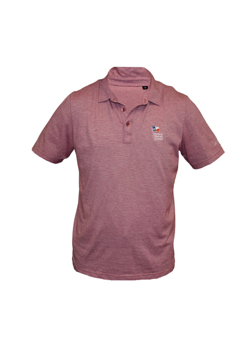 100th Anniversary Men's Travis Matthew Zinna Golf Polo - Heather Cardinal